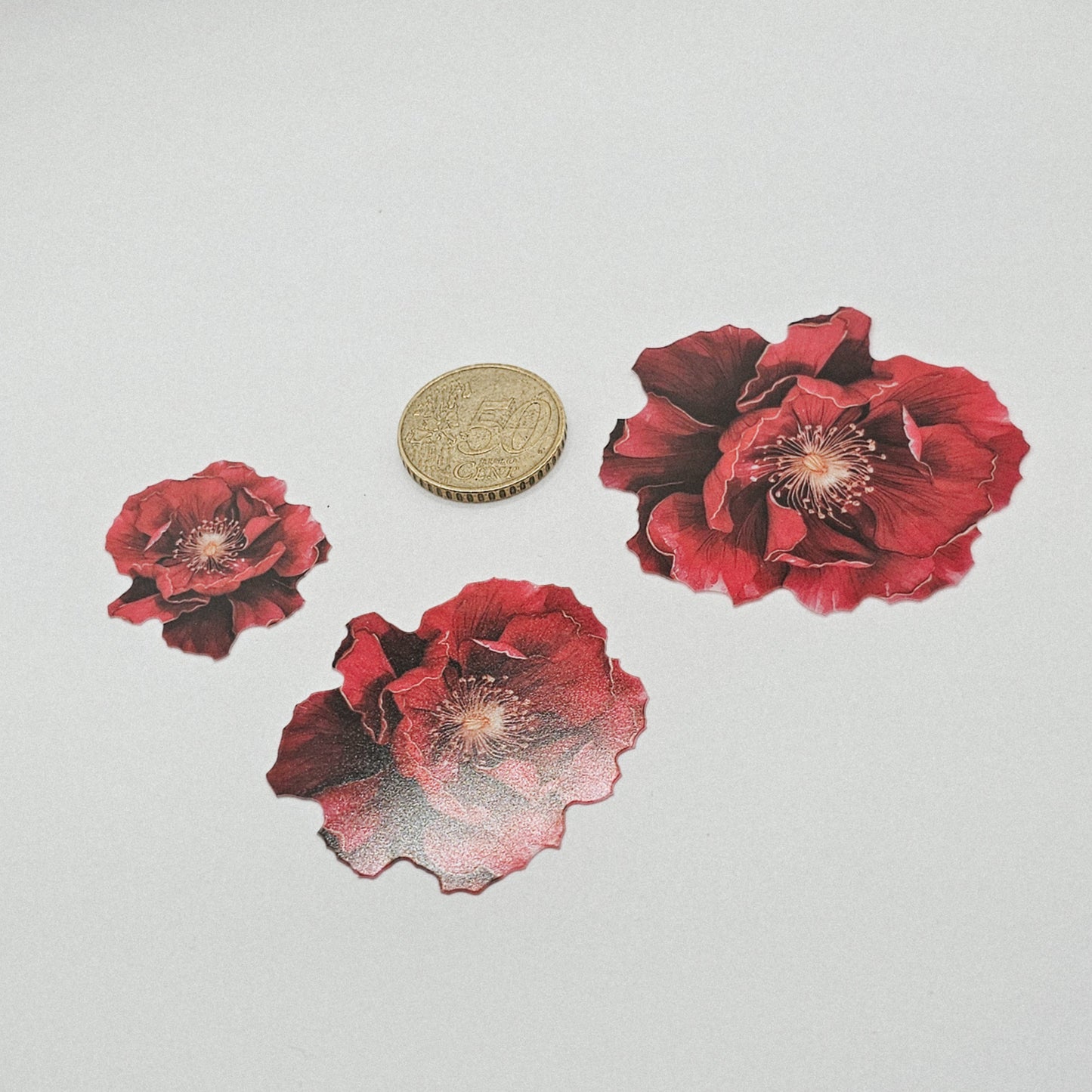 Rose (rot) groß 3 lagig - 10 Stk.