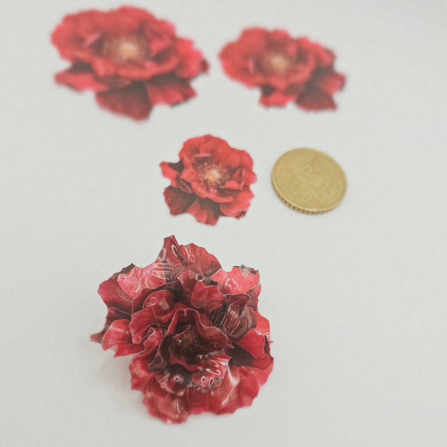 Rose (rot) groß 3 lagig - 10 Stk.